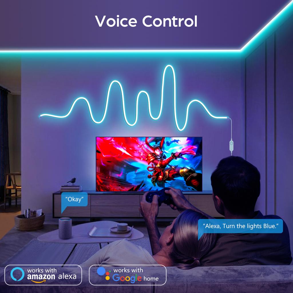 5 В USB Tuya Smart WiFi светодиодная лента для игровой комнаты Ruban RGB неоновая светодиодная лента работает с Alexa/Google Home для освещения домашнего декора