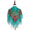 100*100cm Russian Square Scarf Women Luxury Floral Print Bandana Fringed Ukrainian Shawl