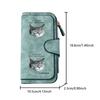 1pc Gray Cat Pattern Trendy Long Zipper Wallet, Large Capacity Card Holder, Unisex Clutch Bag, Fashionable Zipper Coin Purse, Suitable for Daily Use,