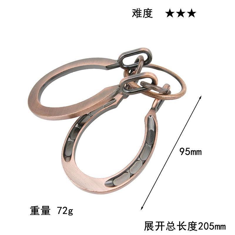Puzzle Zinc Alloy Intelligence Unlocking Ring Unlocking Set, Nine-Link Educational Toy, Kong Ming Luban Lock Mechanism Box