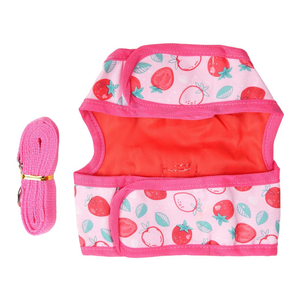 Платье-шлейка для кролика, розовое, с рисунком клубники, крашеное, мягкое, дышащее, поводок для одежды для кролика