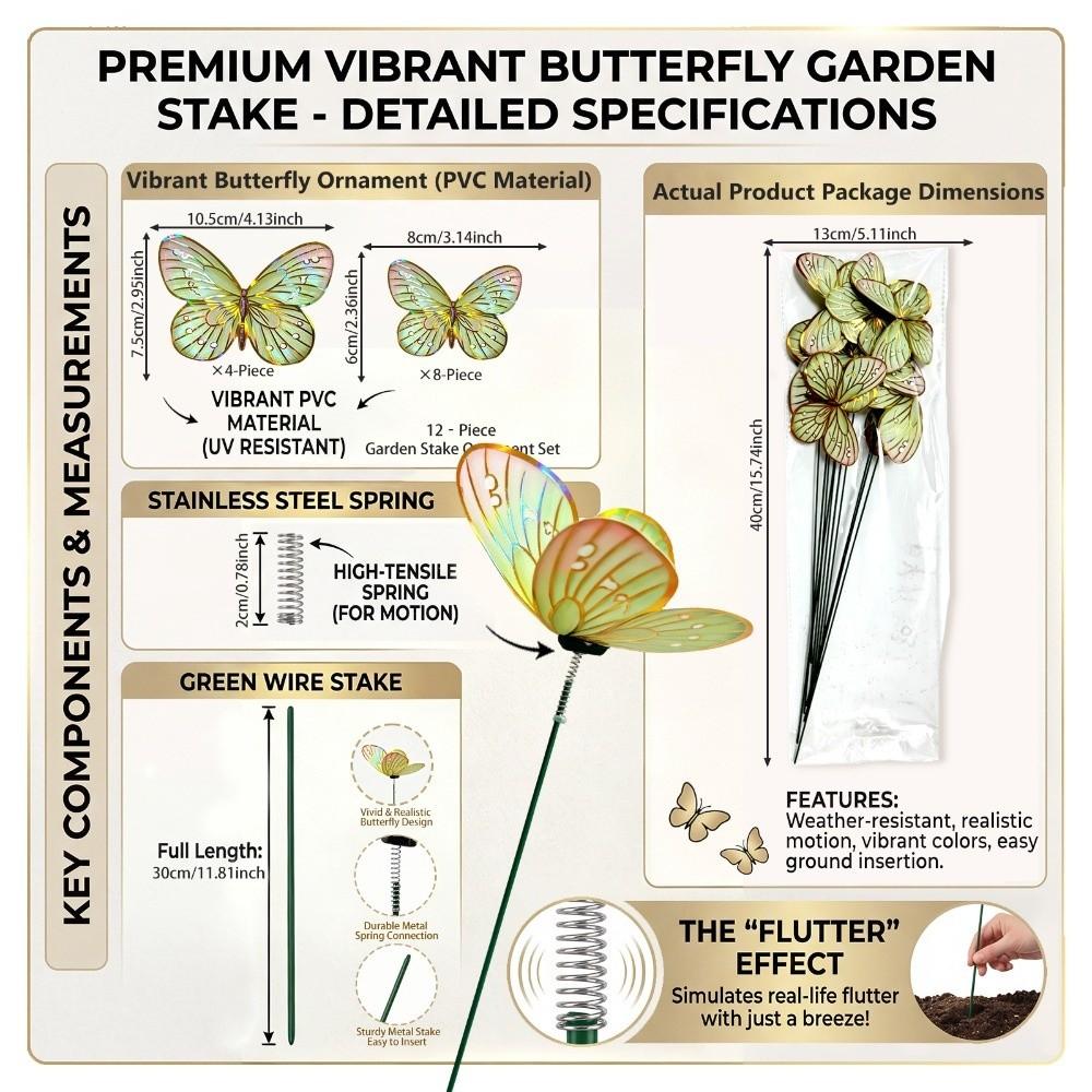 Colorful Butterfly Stakes Plant Plug Artificial Butterfly Decorative Pile Courtyard Flower Pots