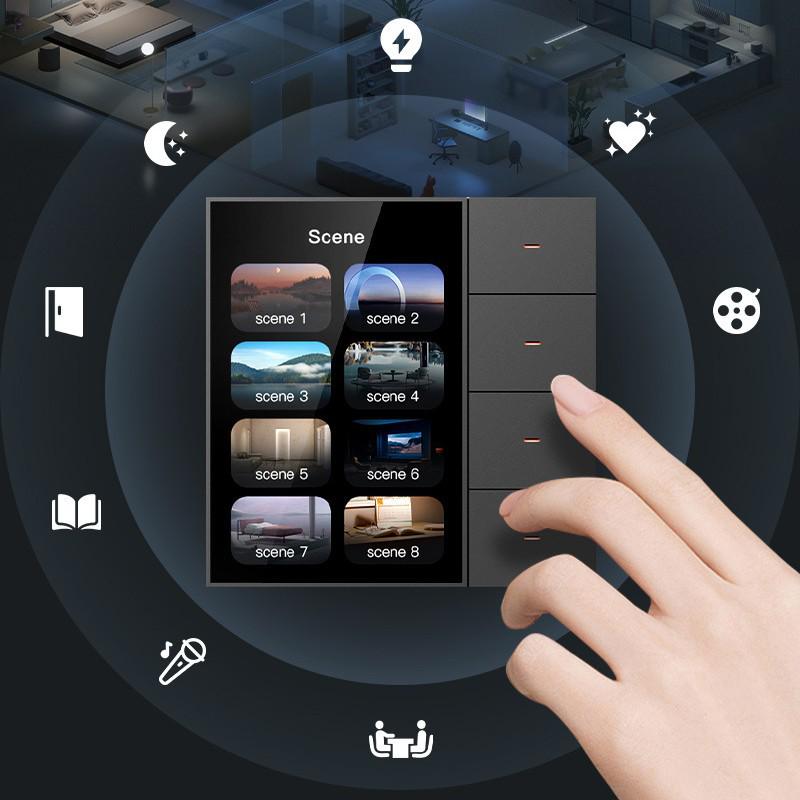 Tuya ZigBee 3,5-дюймовый сенсорный диммер и переключатель штор