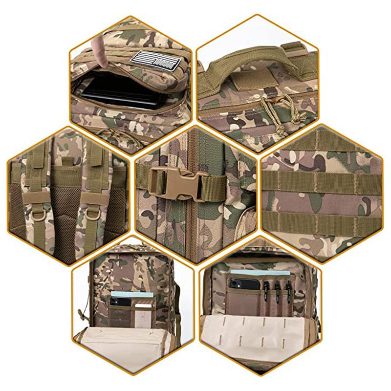 45L армейский камуфляжный тактический рюкзак Molle, военный боевой рюкзак, сумки для улицы, пешего туризма, охоты, 3-дневная сумка, рюкзаки
