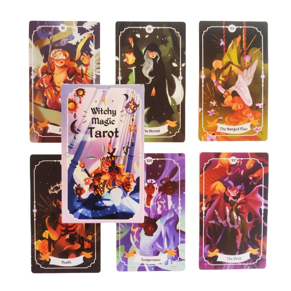 Колода Таро Witchy Magic размером 12*7 см. Очаровательная колода Таро из 78 карт, созданная с волшебными и очаровательными иллюстрациями и простым для понимания путеводителем.