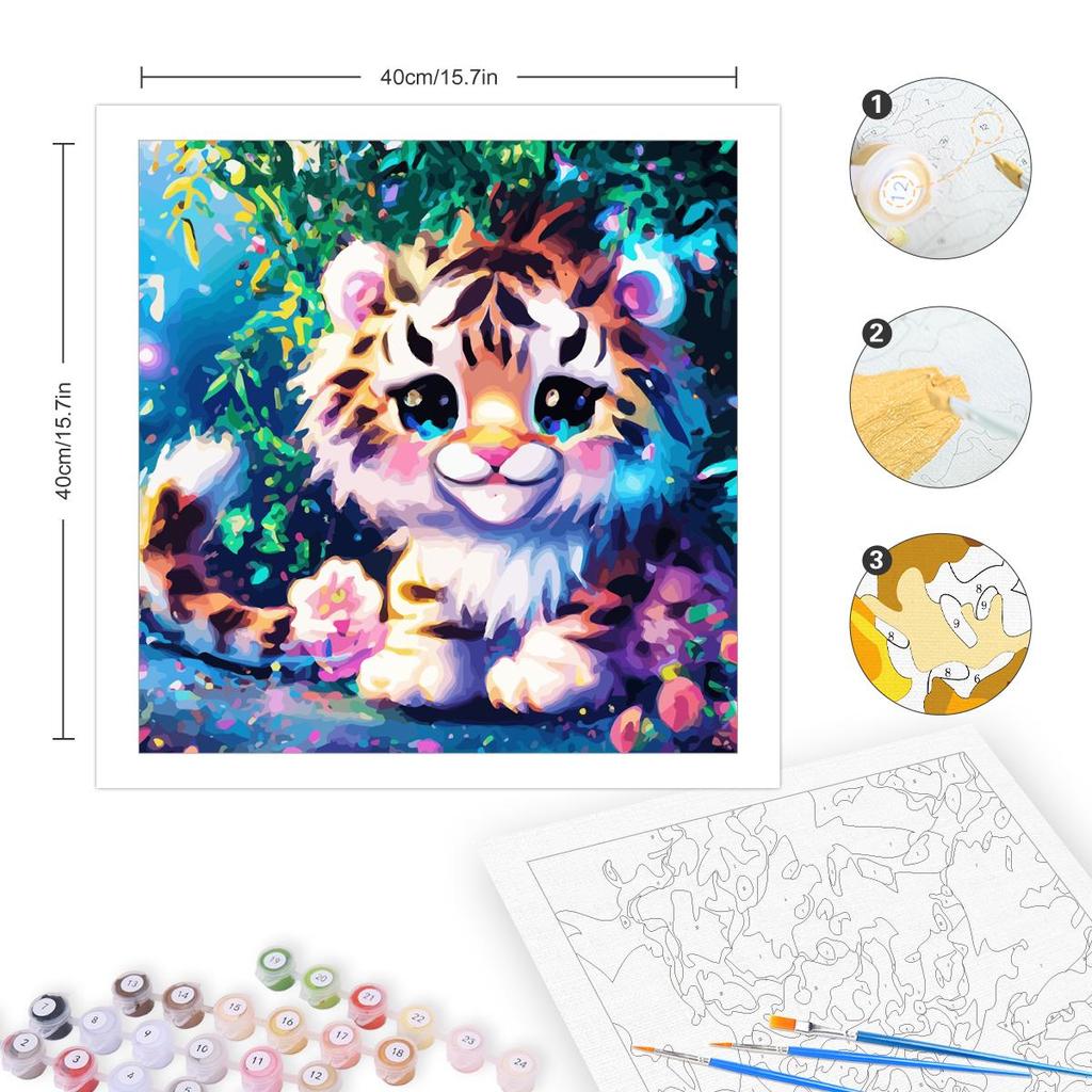Frame Painting By Numbers Kits Tiger Animals Handwork Paint By Numbers Diy Crafts For Home Decoration 40x40