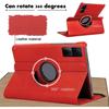 Coque pour Lenovo Tab M11 2024, Protection Antichoc avec Support Rotatif Effet Cuir Rouge