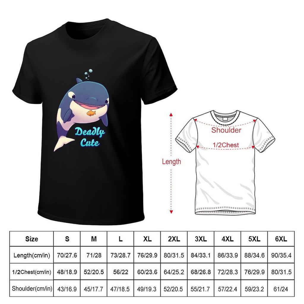 Deadly Cute Orca  Kawaii Whale Sea Life Animals TShirt hippie clothes Man tshirt Mens t shirts