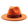 Big Eave Hat Fashion Flat Top Hat Men'S And Women'S Woolen Jazz Hat