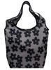 Anes Insulated Shopping Bag with My Zipper, Foldable, Compact, Eco-Friendly, Thermal, Bag, P574, Flower/Black