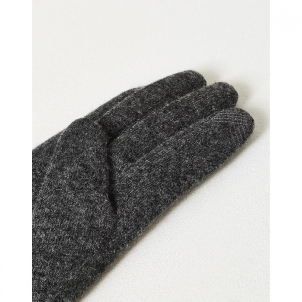 DakS Women S gloveS Gray Wool DakS Hound Embroidery Smartphone Touch gloveS Dcgv