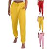 Women Elastic High Waist Pant Casual Active Fit Wide Leg Long Pants Trousers With Pockets