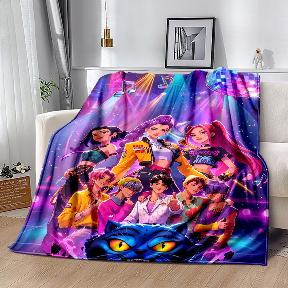 Huntrix: Cosmic Fashion Fusion Blanket Soft Warm Cozy Perfect for Chair Sofa Seaside Four Seasons Universal Playful Design