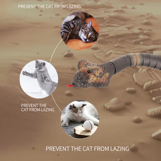 Remote Control Snake Rechargeable Realistic RC Snake Toy with Remote Control Smart Sensing Cat Toy Infrared Controller Snake Toys Prank Gifts for Kids
