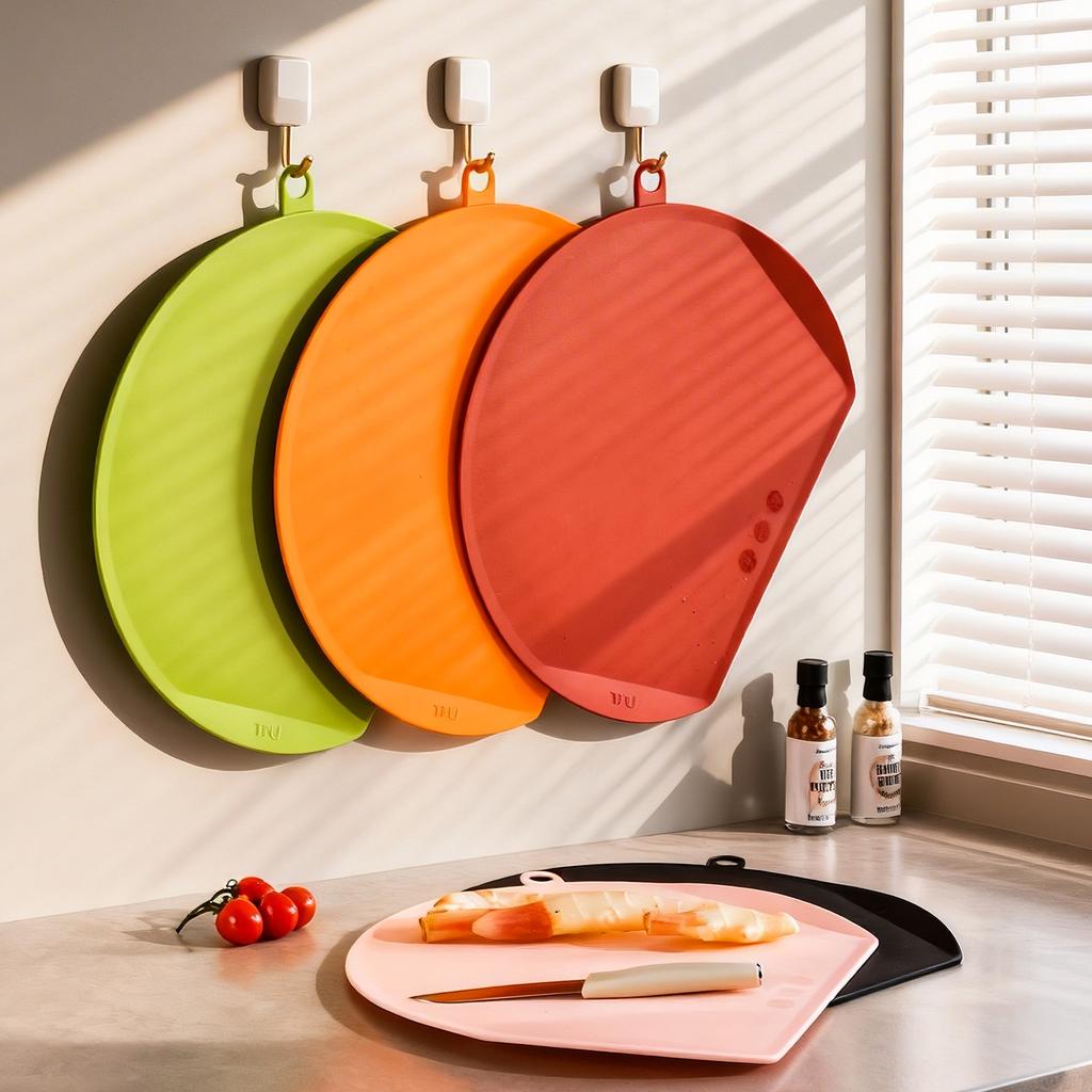 Food Grade Silicone Cutting Board, Foldable Anti-scratch Chopping Board, Antibacterial Baby Food Cutting Mat