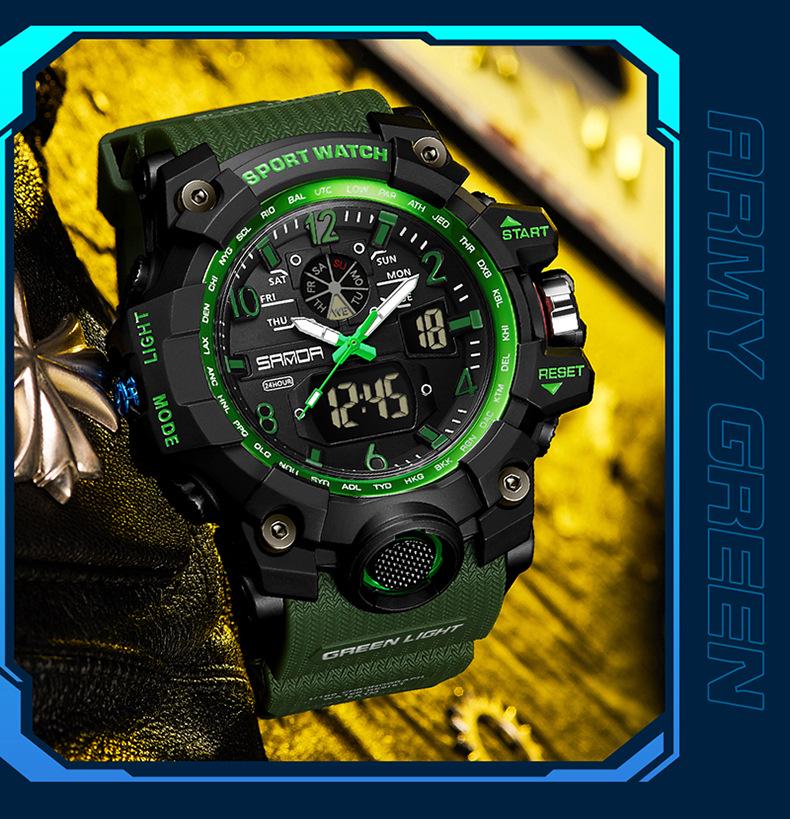 Sanda Teen Multi-functional Waterproof Sports Watch with Alarm & Luminous Display