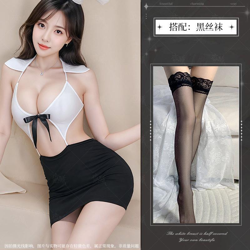 Sexy Secretary OL Uniform Cosplay Teacher Hot Seduction Suit Hip Bag Skirt
