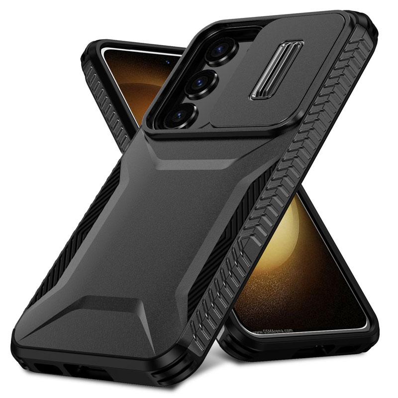 Ударопрочный чехол для Samsung Galaxy S25 S24Ultra S24FE S24Plus S23Ultra S23FE S23 S22 Защита камеры со сдвижной крышкой Жесткий чехол