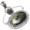 Pendant Prehnite Marlene Gemstone Handmade Silver Jewelry 2.25"