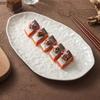 Irregular Stone Pattern Plate Oval Ceramic Sushi Plate Fish Plate Dessert Dim Sum Plates Molecular Cooking Creative Tableware