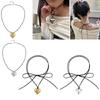 Women Necklace Big Heart Pendant Choker Necklaces Chunky-Heart Collar Chain Tie-up Jewelry Accessory for Teen Girls MIT
