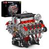 Mould King 10130 MOC Technology Inline Gasoline Engine Cylinder Liter V8 Engine Technology Clamp Block Includes Box (V8) 8-Cylinder Kit, 3.9