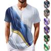 Летняя мужская популярная футболка с v-образным вырезом и короткими рукавами с принтом