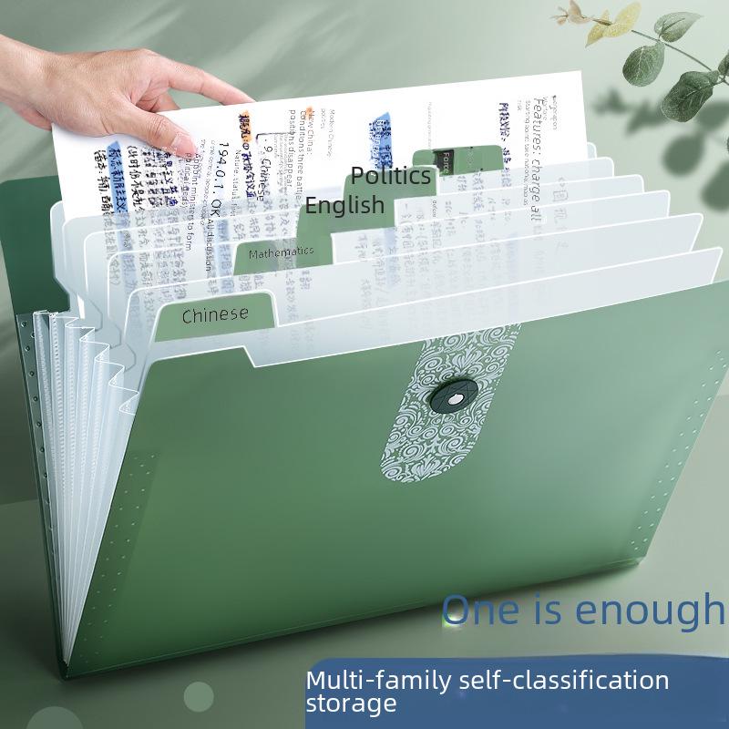 Симпатичная прозрачная папка-гармошка с 12 отделениями для документов формата А4 и студенческих работ