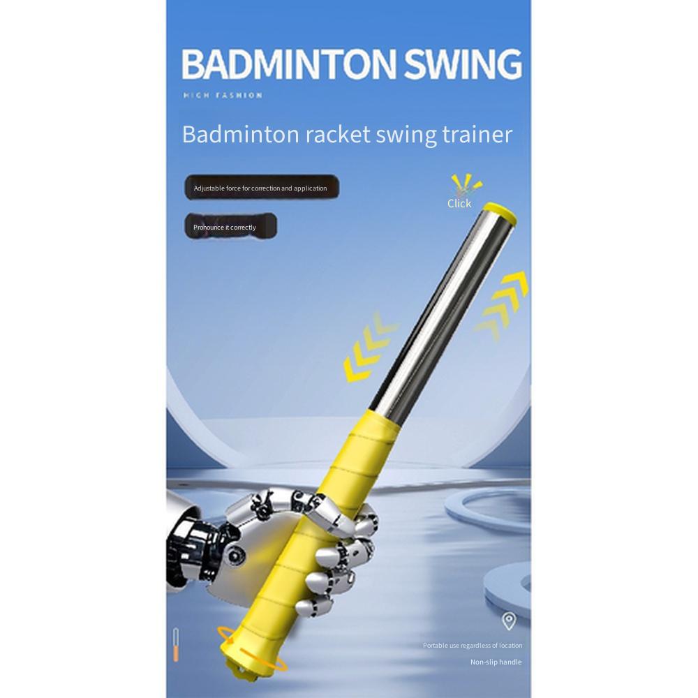 Badminton Swing Trainer for Whip Force Practice, Sound Making Adjustable Tension Training Tool for Forehand Backhand Smash & Clear Shots