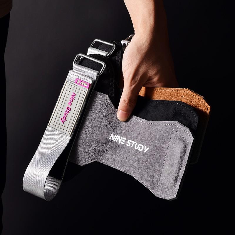 Weightlifting Gym Gloves With Wrist Support Deadlift Pull-Up Power Training Men Women Leather Palm Grip Assist Bands