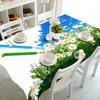 Настраиваемая скатерть с цветочным узором, пылезащитная моющаяся ткань, утолщенная прямоугольная и круглая скатерть для свадьбы