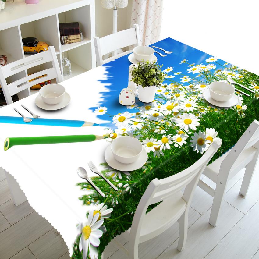 Настраиваемая скатерть с цветочным узором, пылезащитная моющаяся ткань, утолщенная прямоугольная и круглая скатерть для свадьбы