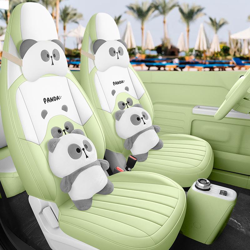 Cute 2023 Panda Mini Seat Cover for Women - All-Season, Full Coverage Car Cushion