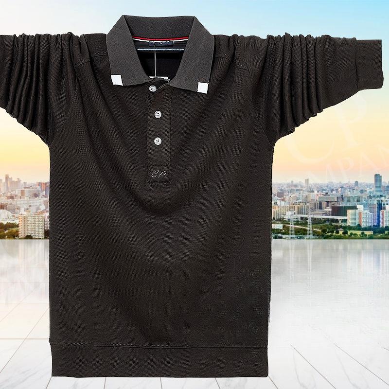 Long Sleeve Polo Shirts for Men Work Pullover Shirts Moisture Wicking Lightweight Golf Shirts Men's Loose Fit Button Up Collared Tee Shirt Plus Size