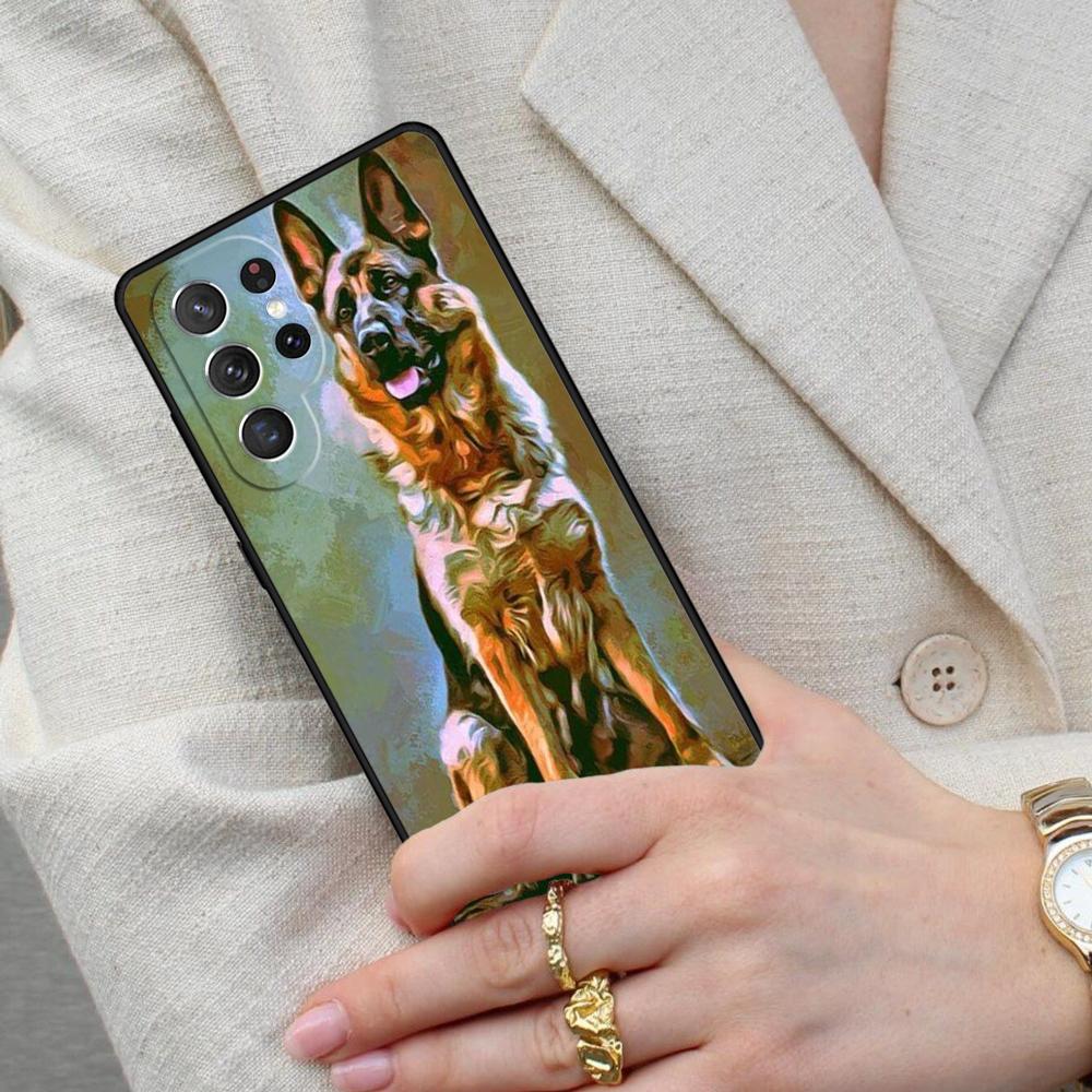 German Shepherd Dog Cartoon SOFT Cell Phone Case for Samsung Galaxy S26 Ultra S25 S24 S23 S22 S21 S20 Note10 Cover