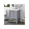 Meuble de salle de bain - MUVOE - 60cm - Lavabo en céramique - Gris clair - Design contemporain