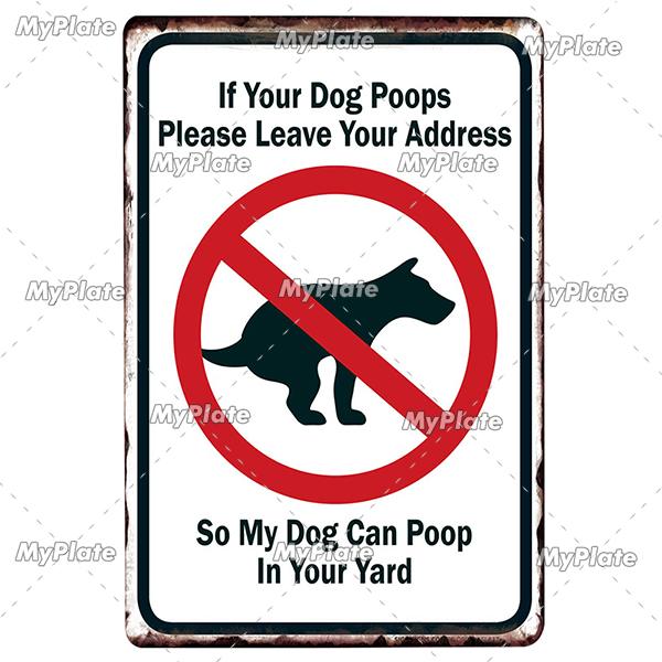 MyPlate Dog Waste Metal Sign Plaque Metal Vintage Tin Sign Wall Decor For Club Man Cave Bar Decoration NO PET Tin Plate