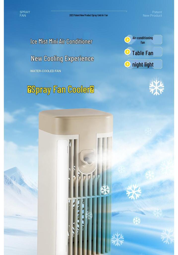 USB Mini Air Cooler Fan: Compact Water-Cooled Nightlight Fan for Dorms & Indoor Use