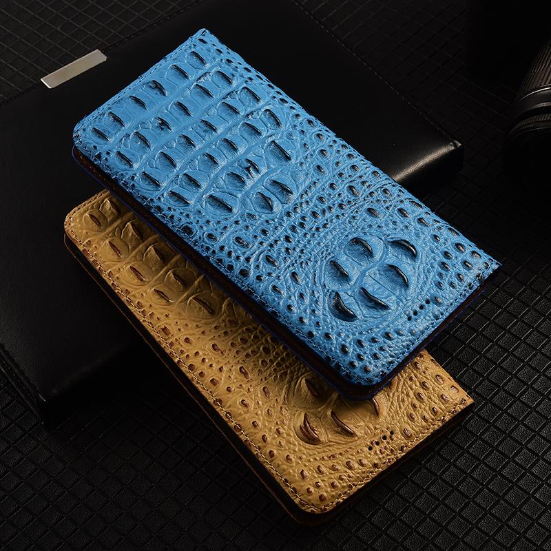 Crocodile Claw Genuine Leather Flip Case For Realme 13 14 14T 15 15T 16 Pro Plus 4G 5G Phone Cover Card Cases Fall prevention