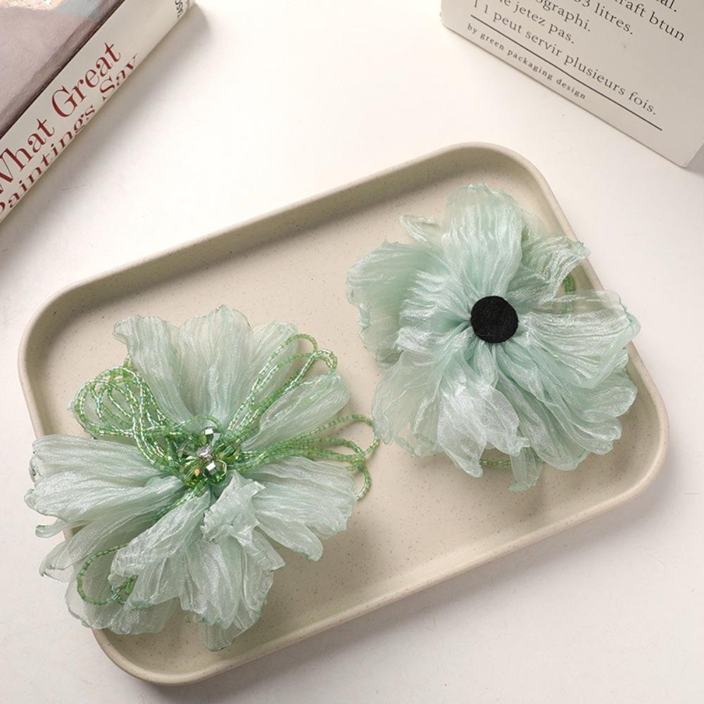 Organza Fabric Fabric Flower Corsage Beaded Flower Flower Applique Flower Patch Formal Wear