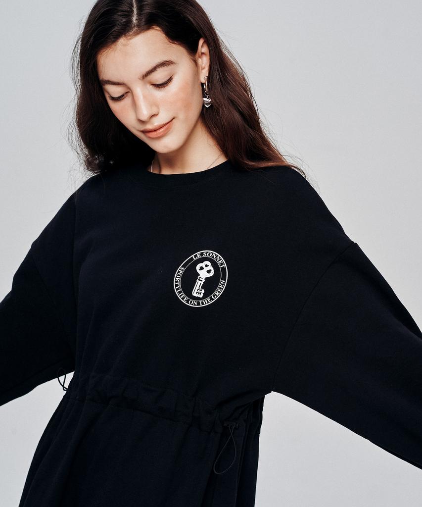 LESONNET Платье-свитшот Easy Fit Черное