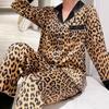 Europe & American Retro Leopard Women's Pajamas Elegant Trendy Print Lazy Fashion Sleepwear Summer 2pcs Casual Homewear