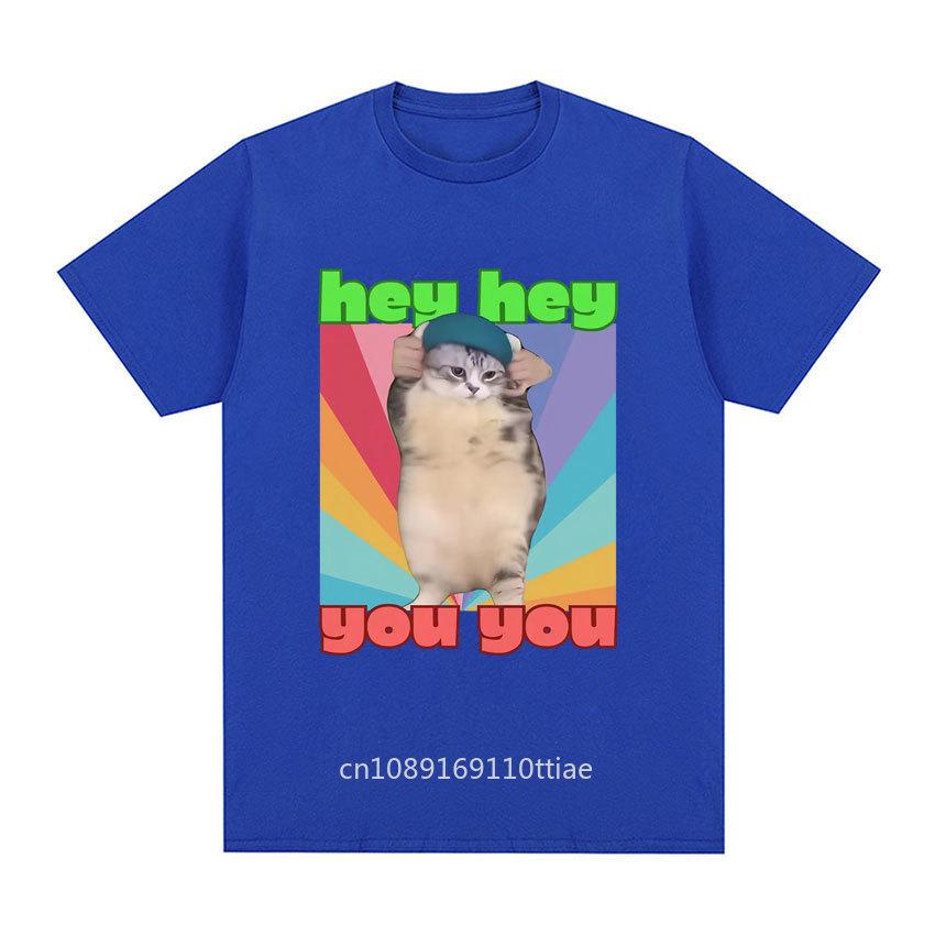 Funny Dancing Cat Cute Meme Graphic T-Shirt High Quality Short Sleeve Tee Shirt Casual O-Neck Cotton Oversized T-shirt Unisex
