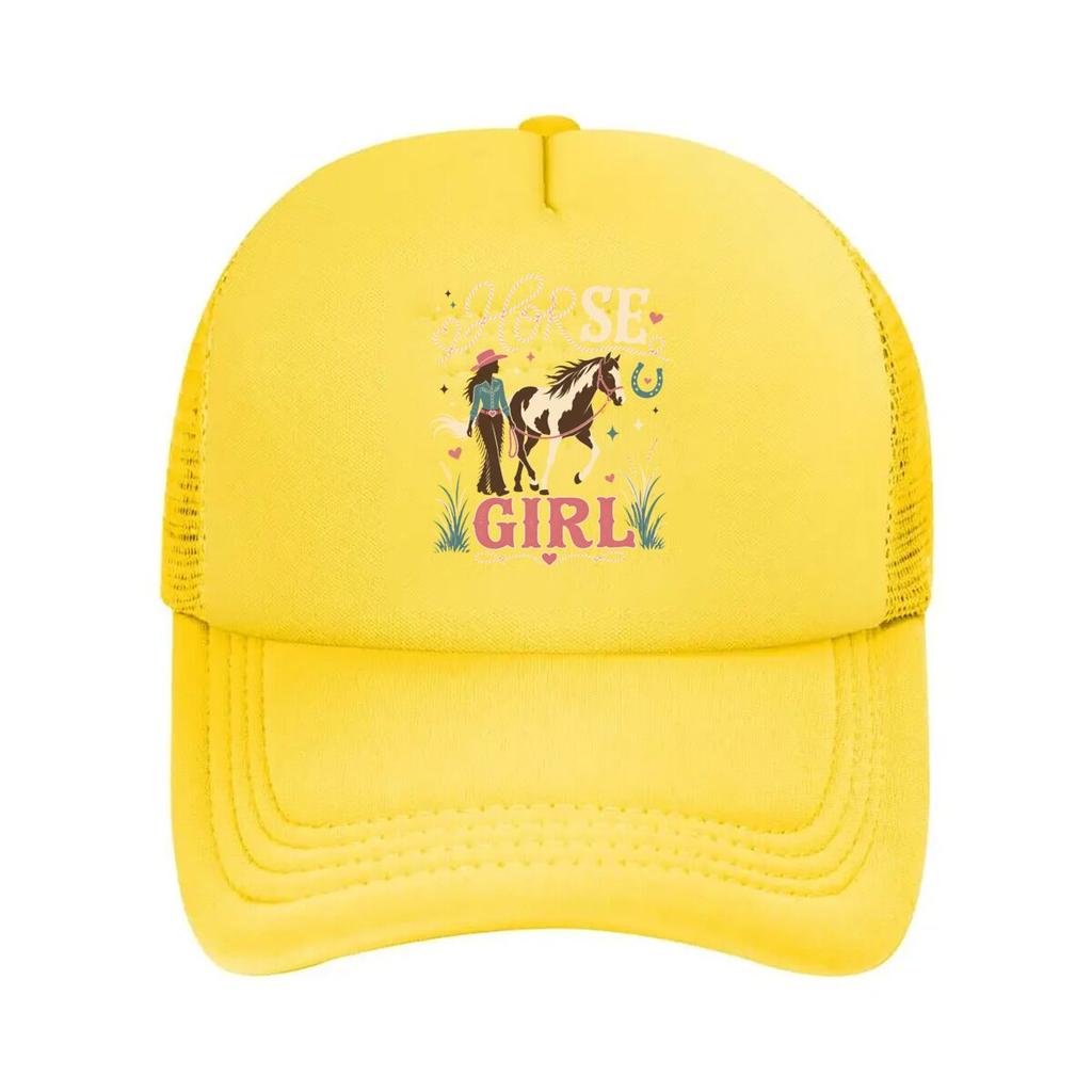 Western Riding Dream Horse Lover Mesh Baseball Cap Polyester Forward Observations Hat Adjustable Golf Hat Summer