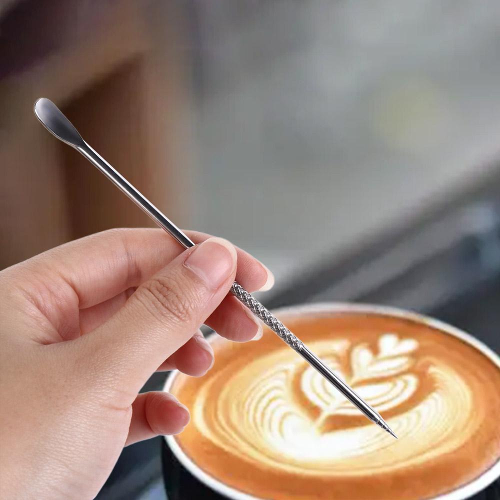 with Box Coffee Latte Art Pen with Wood Handle Espresso Accessory Coffee Art Needles  Barista