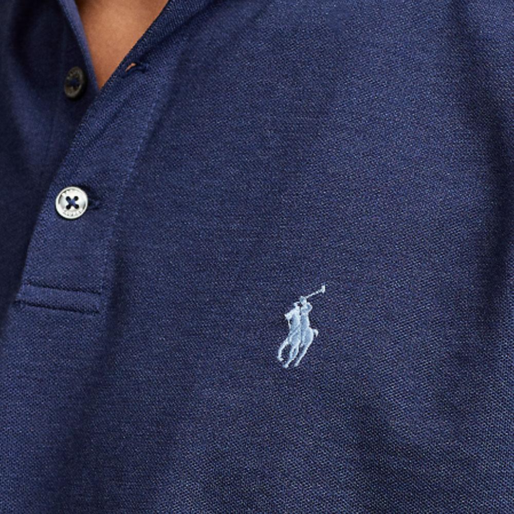 Polo Ralph Lauren Solid Logo Embroidered Slim Fit Polo Shirt Long Sleeve Мужские топы Deep-Blue MNPOKNI16821472-410