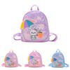 Rabbit Bright Sequin Pattern Backpack With Pu Fabric For Schoolbag Learning
