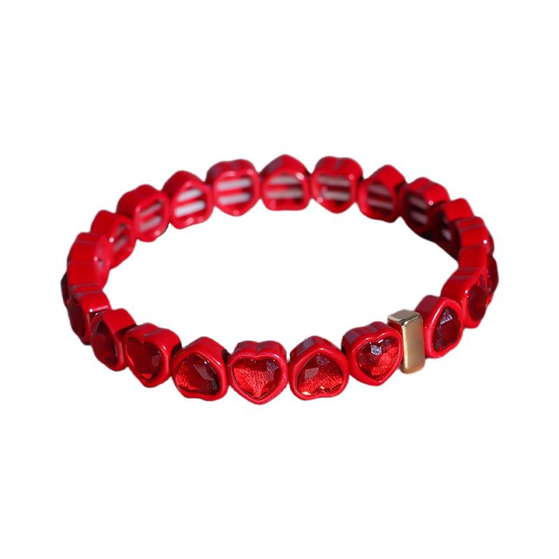 Модные геометрические браслеты Love: Эластичные цветные браслеты из бисера для женщин