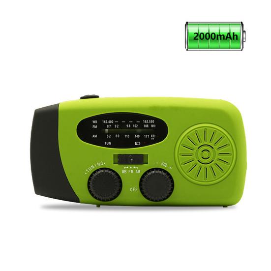 Hand Crank Emergency Radio with Flashlight Compact Portable Multifunctional FM/AM Solar Radio LED Torch