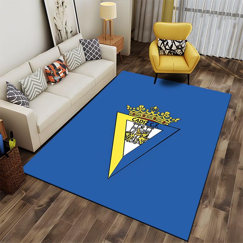 Yellow and Blue Cádiz C.F. Logo Carpet suitable as a non-slip mat for the living room or bedroom sofa